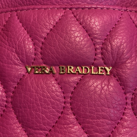 Vera Bradley Quilted Leather Emma Satchel- Fuschia - Picture 7 of 7